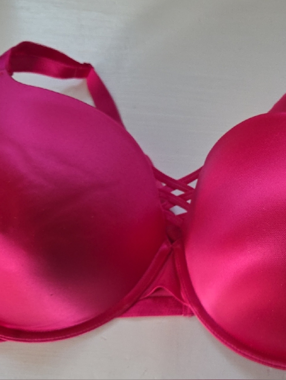 Torrid Smooth Hot Pink Padded Bra with Crisscross Detail & Back Smoothing